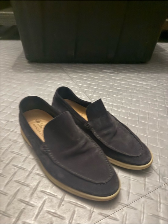 Loro Piana Men\'s Suede Loafers in Dark Navy main image 2